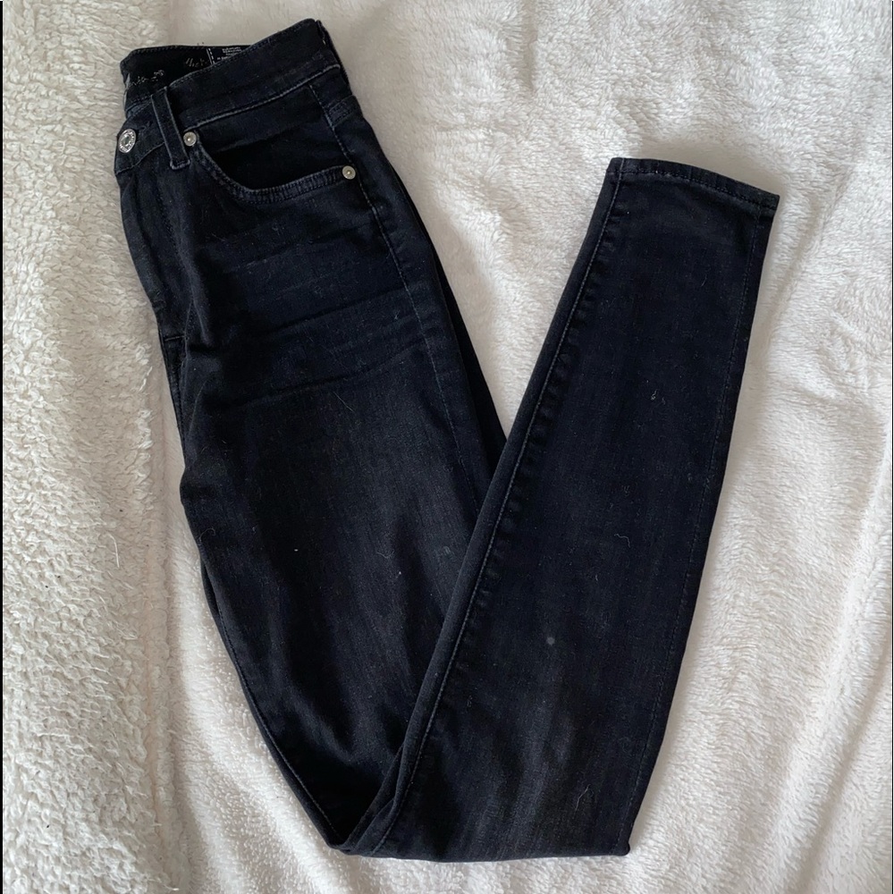 7 For All Mankind Black Skinny Jeans